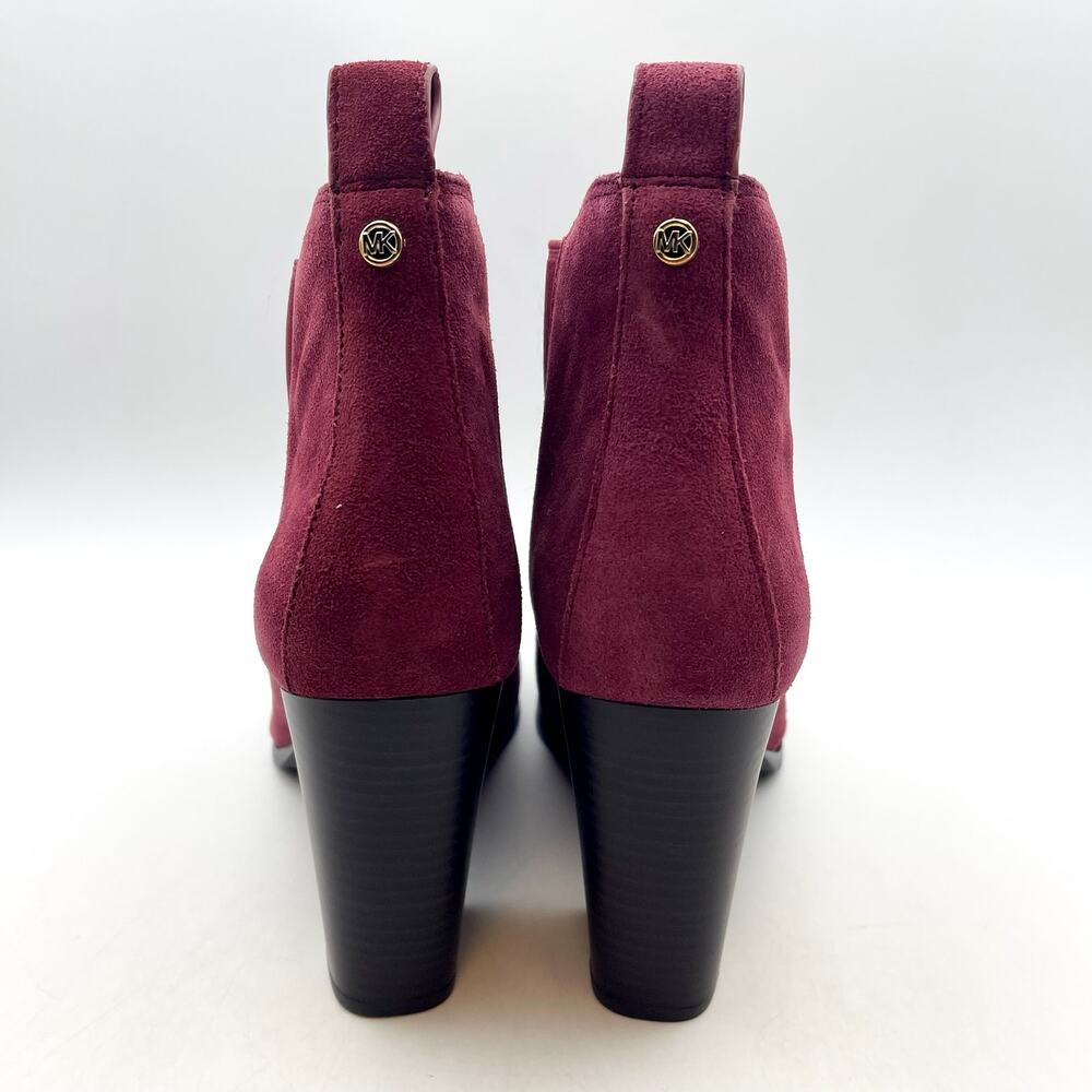 MICHAEL KORS Womens Evaline Booties Size 8.5M Mulberry Red Suede Heeled NWOB - Picture 10 of 14